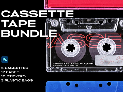 Cassette Tape Mockup Bundle Plastic bundle cassette cassette player cassette tape cassettes cassettes mockup cassettes mockups design mock up mockup mockups plastic plastic bag sticker sticker mockups tape tape mockup tape mockups template transparent