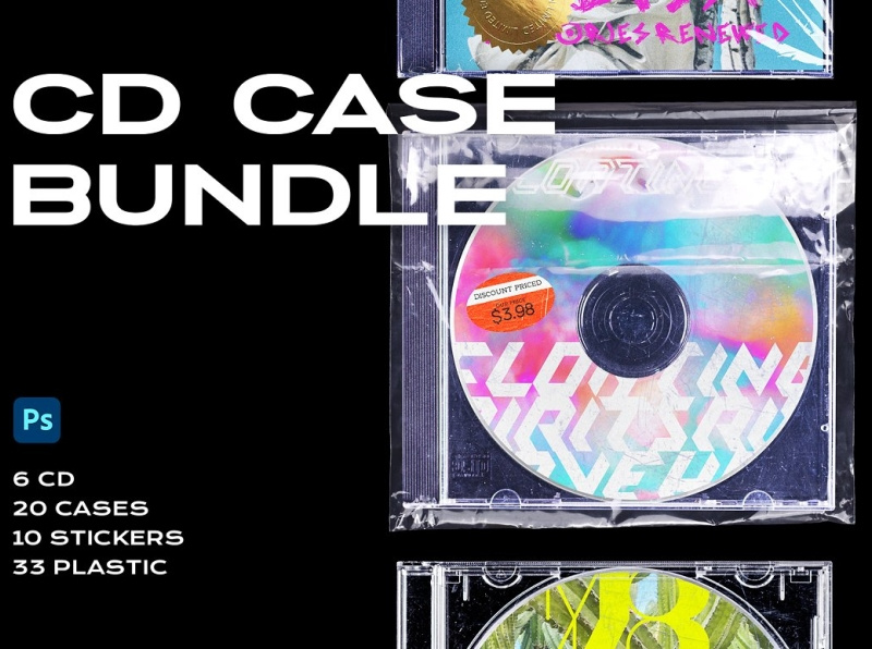 Download Free Cd Case Mockup Template Bundle Disc By Mockup5 On Dribbble PSD Mockups.