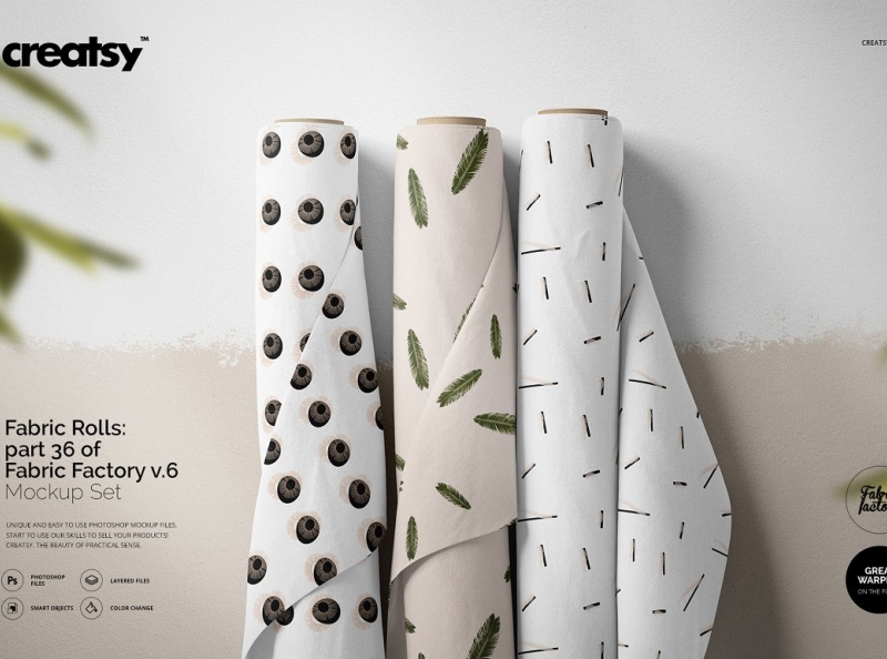 Download Fabric Rolls Mockup By Mockup5 On Dribbble