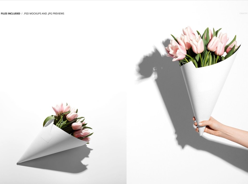 Download Flowers Packaging Cone Mockup Set by Mockup5 on Dribbble