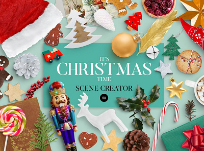 Christmas Scene Creator 3d 3d technology branding christmas christmas card christmas flyer christmas party christmas scene christmas scene creator christmas tree design isolated elements mock up mockup mockups new year png png file shadow template