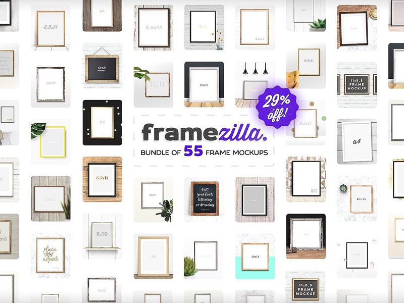 Framezilla Bundle. 55 Frame Mockups by Mockup5 on Dribbble