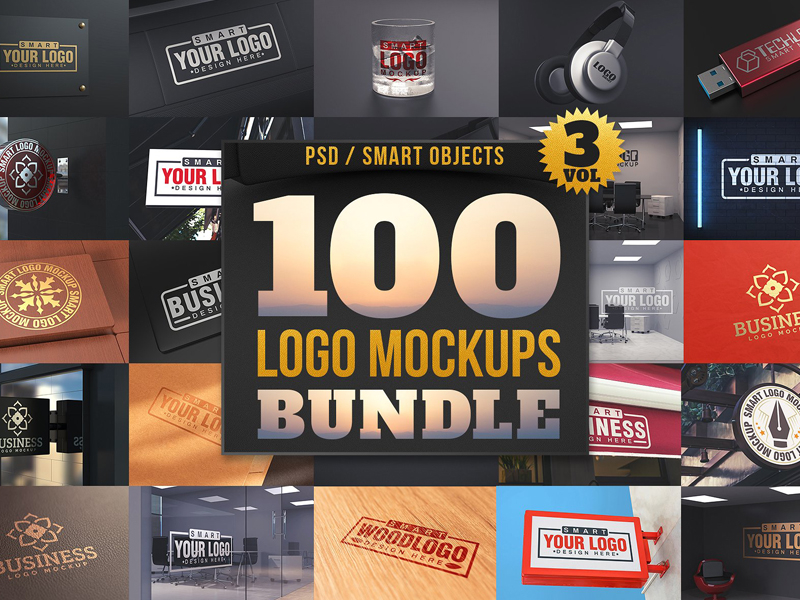 100 Logo Mockups Bundle Vol.3 By Mockup5 On Dribbble