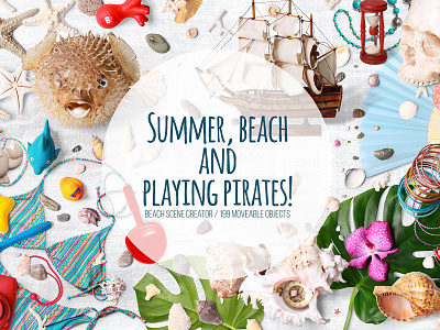 199 isolated summer items (moveable) beach creator custom scene isolated summer items leaf mock up mockup movable pirates scene creator summer tropical