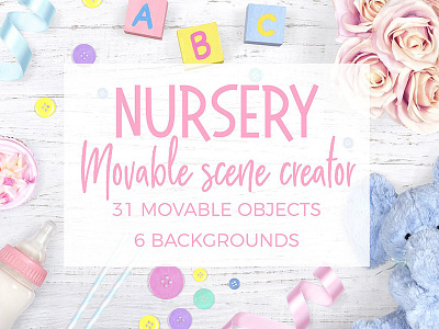 Nursery Scene Creator Top View baby baby shower background flat lay frame mockup movable mockup nursery nursery mockup nursery photo nursery scene creator scene creator top view
