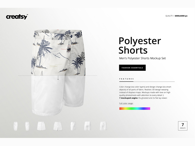 Download Men S Polyester Shorts Mockup Set By Mockup5 On Dribbble