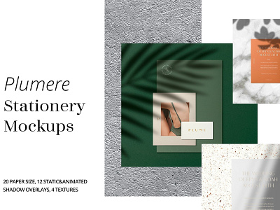 Plumere -Animated Stationery Mockups animated animated stationery mockups blog graphics branding bundle design logo mock up mockup mockup set mockups presentation print printing psd scene creator scene generator stationery stationery mockups template