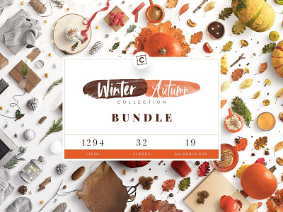 Winter & Autumn Bundle Scene Creator autumn mockup autumn scene autumn scene creator bundle bundle scene creator christmas mockup custom scene fall mockup flat lay generator holiday mockup scene creator movable objects scene creator snow stock photography top view winter mockup winter scene winter scene creator