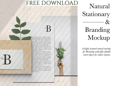 Download Free Download Natural Stationary Branding Mockup By Mockup5 On Dribbble