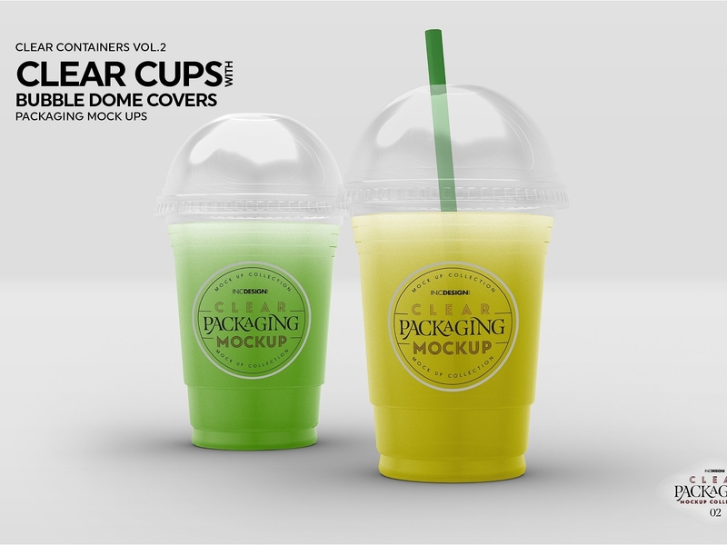 Download Clear Cups with Dome Covers Mockup by Mockup5 on Dribbble