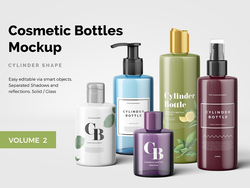 Download Cosmetic Bottles Mockup Vol.2 by Mockup5 on Dribbble