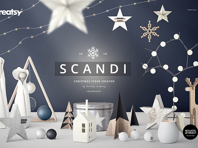 SCANDI - Christmas Scene Creator background ball banner box candle christmas christmas scene creator decor decoration design generator gift gift box jar paper scene creator star template tree wallpaper