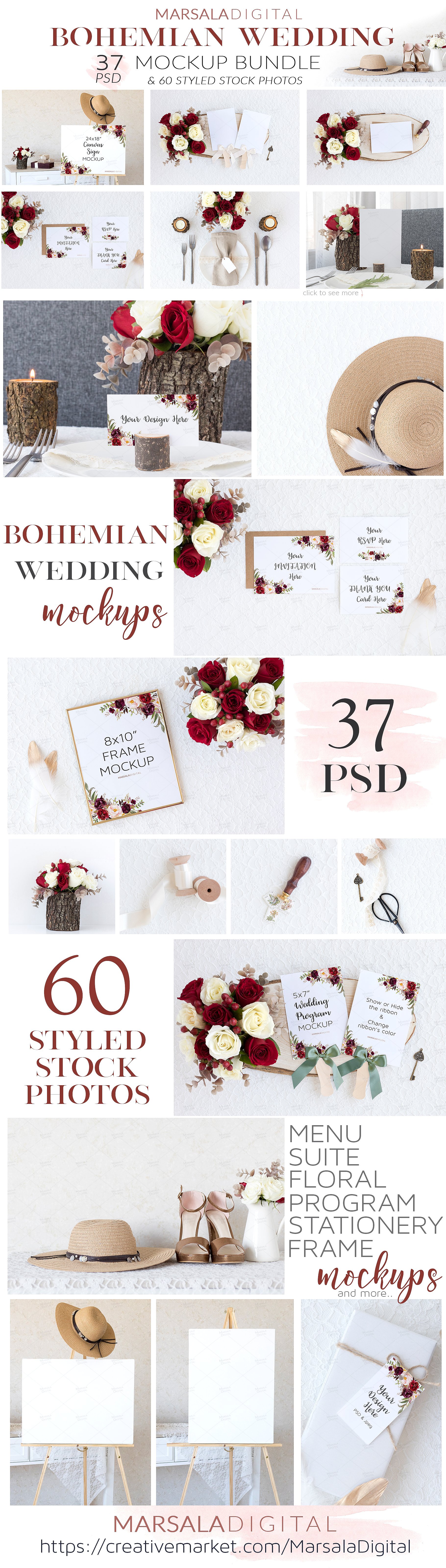 Download Wedding Mockup Bundle 400 By Mockup5 On Dribbble PSD Mockup Templates