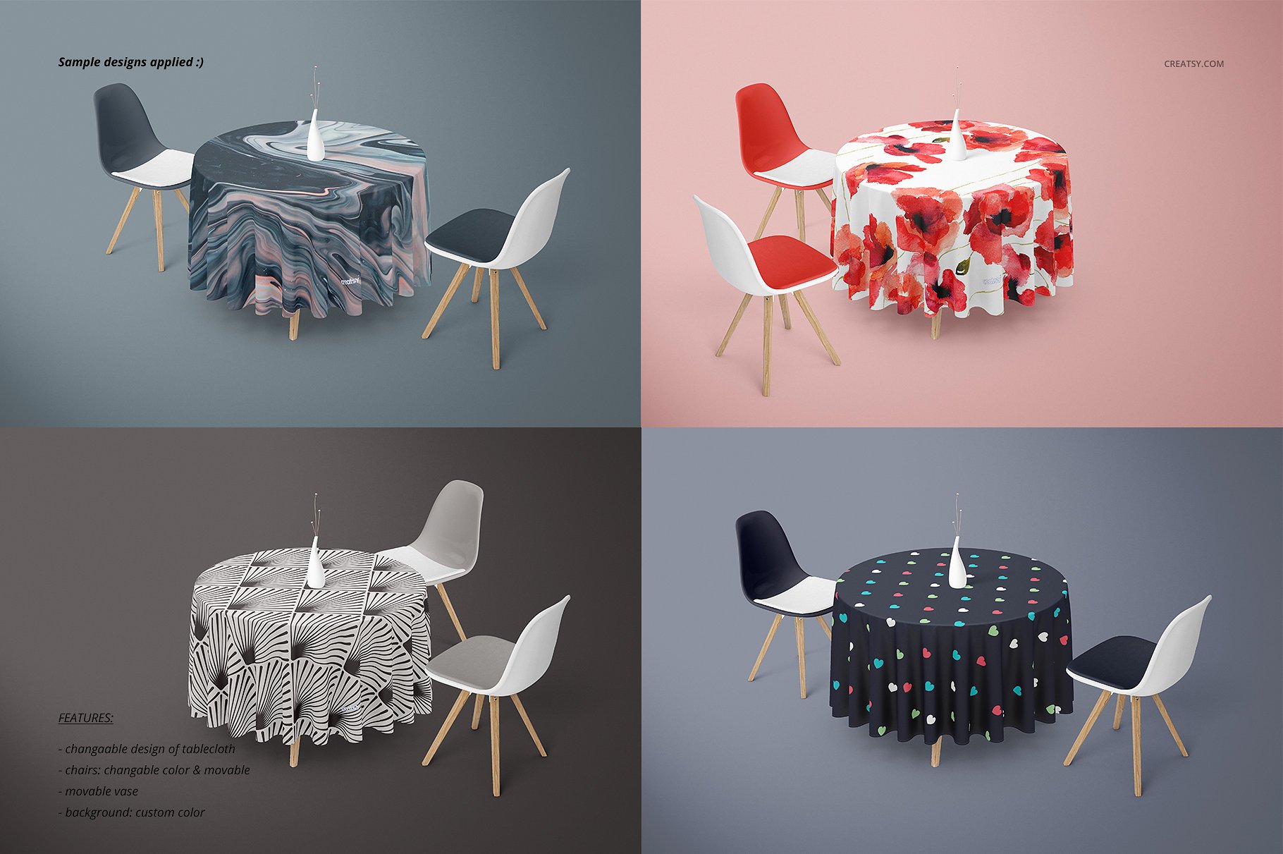 Download Round Tablecloth Mockup Set by Mockup5 on Dribbble