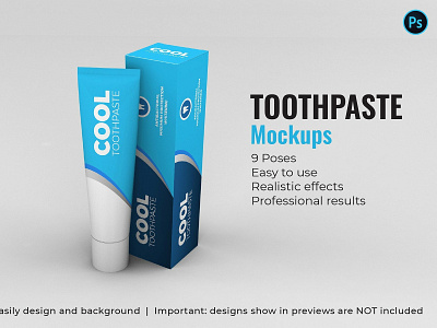 Toothpaste Mockups - 9 Poses advertise box branding carton clean design mock up mockup mockup set mockups package packaging photorealistic shopping teeth template toothpaste toothpaste mockup toothpaste mockup set toothpaste mockups