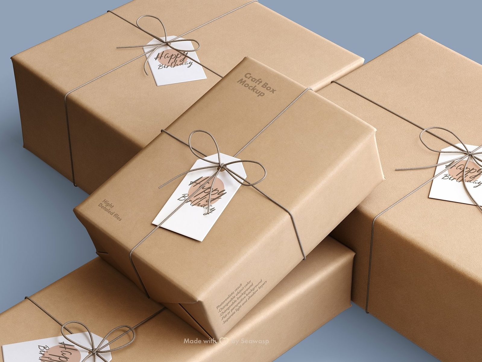 Download Craft Paper Giftbox Mockup by Mockup5 on Dribbble