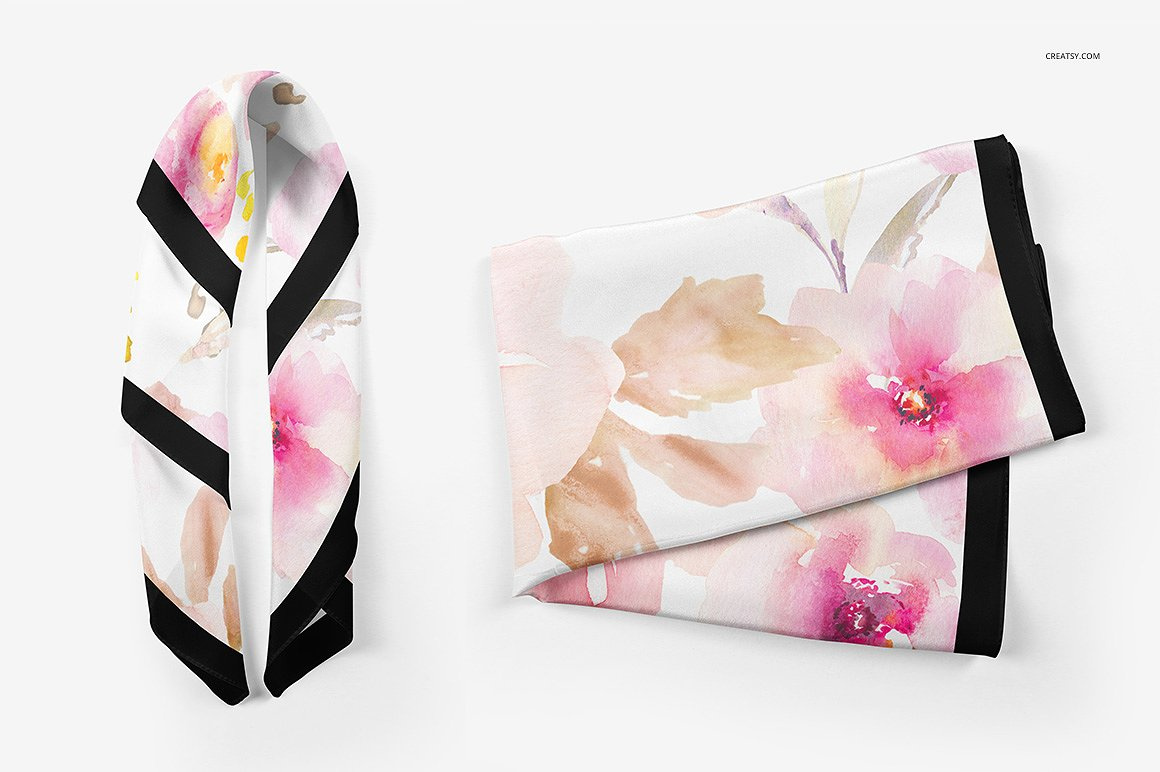 Silk Scarf Mockup Set by Mockup5 on Dribbble