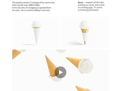 Download Ice Cream Cone Mockup By Mockup5 On Dribbble