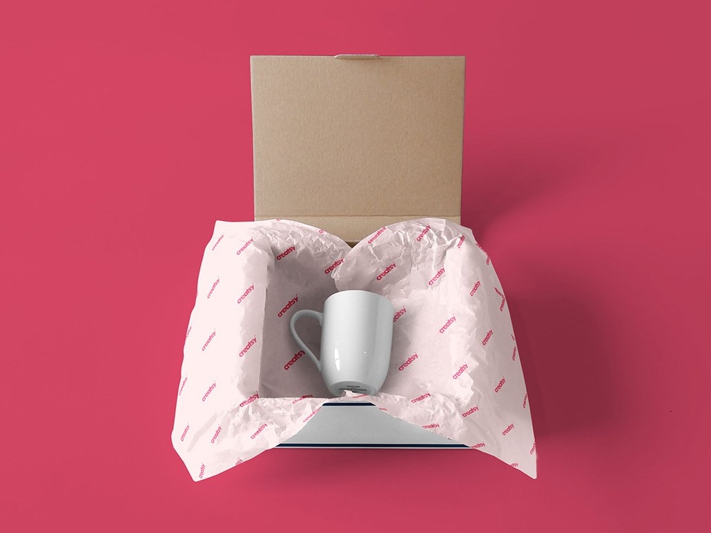 Download Mailing Box Wrapping Paper Mockup By Mockup5 On Dribbble Yellowimages Mockups