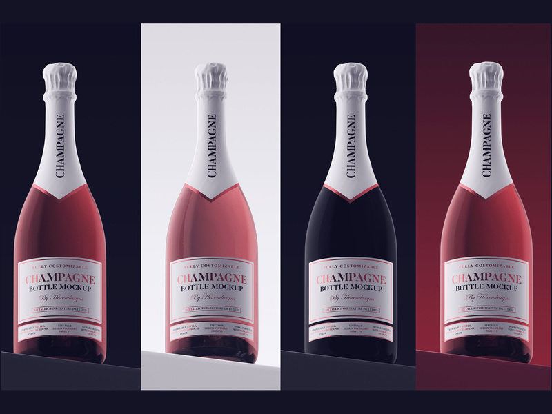 Champagne Bottle Mockup by Mockup5 on Dribbble