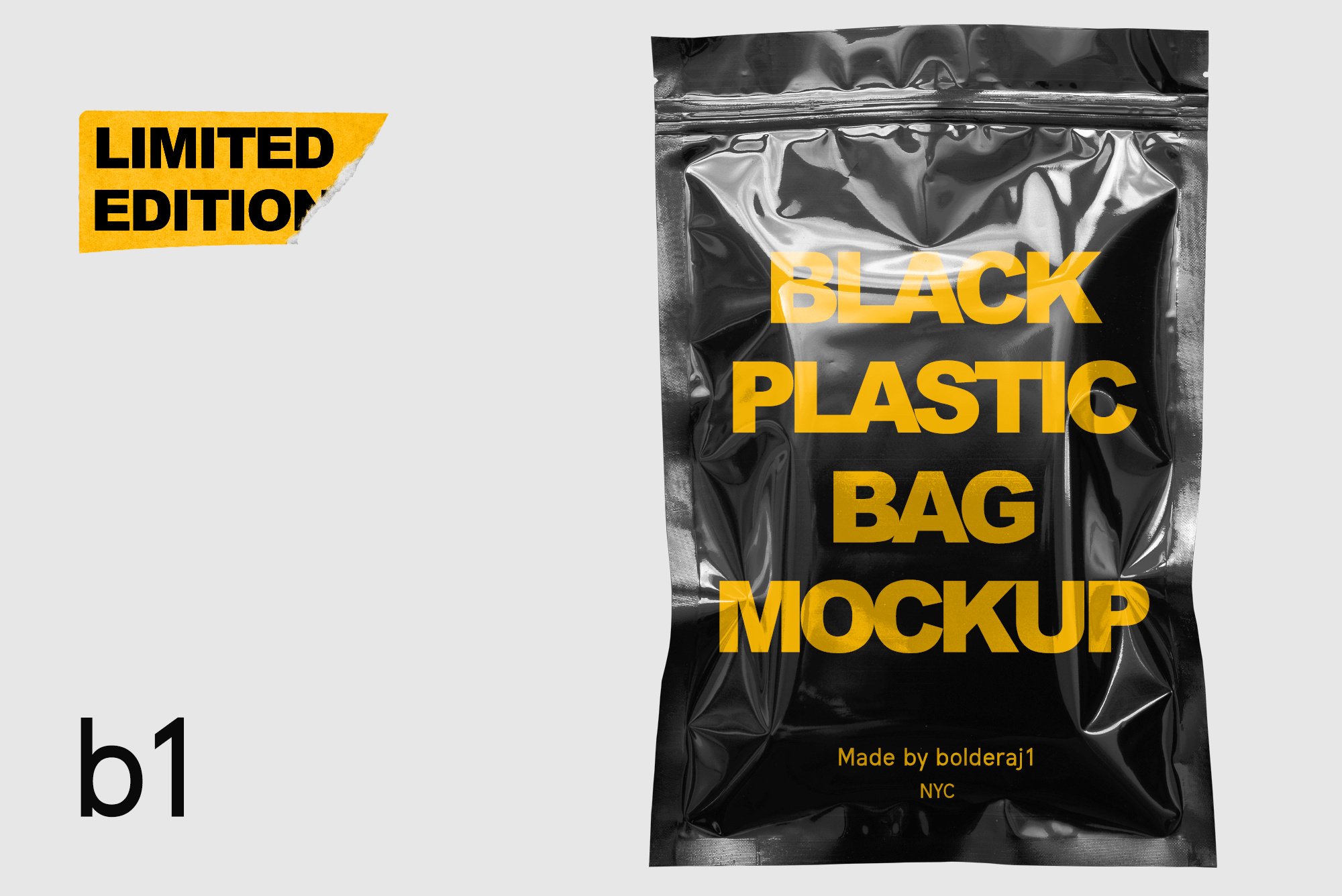 Download Black plastic bag mockup by Mockup5 on Dribbble