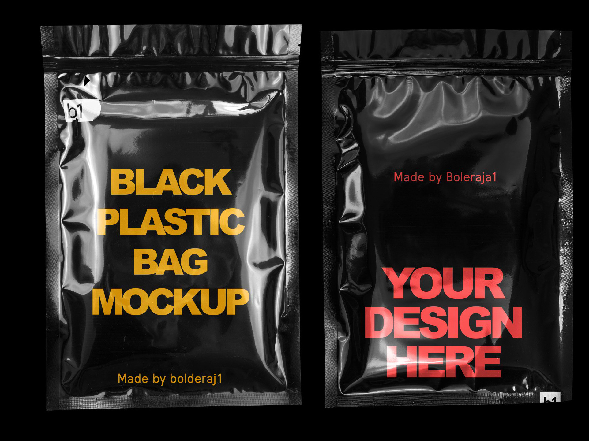 Black plastic bag mockup by Mockup5 on Dribbble