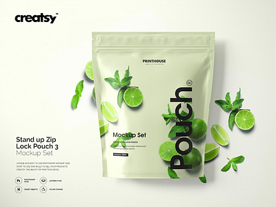 Download Stand Up Zip Lock Pouch 3 Mockup Set By Mockup5 On Dribbble