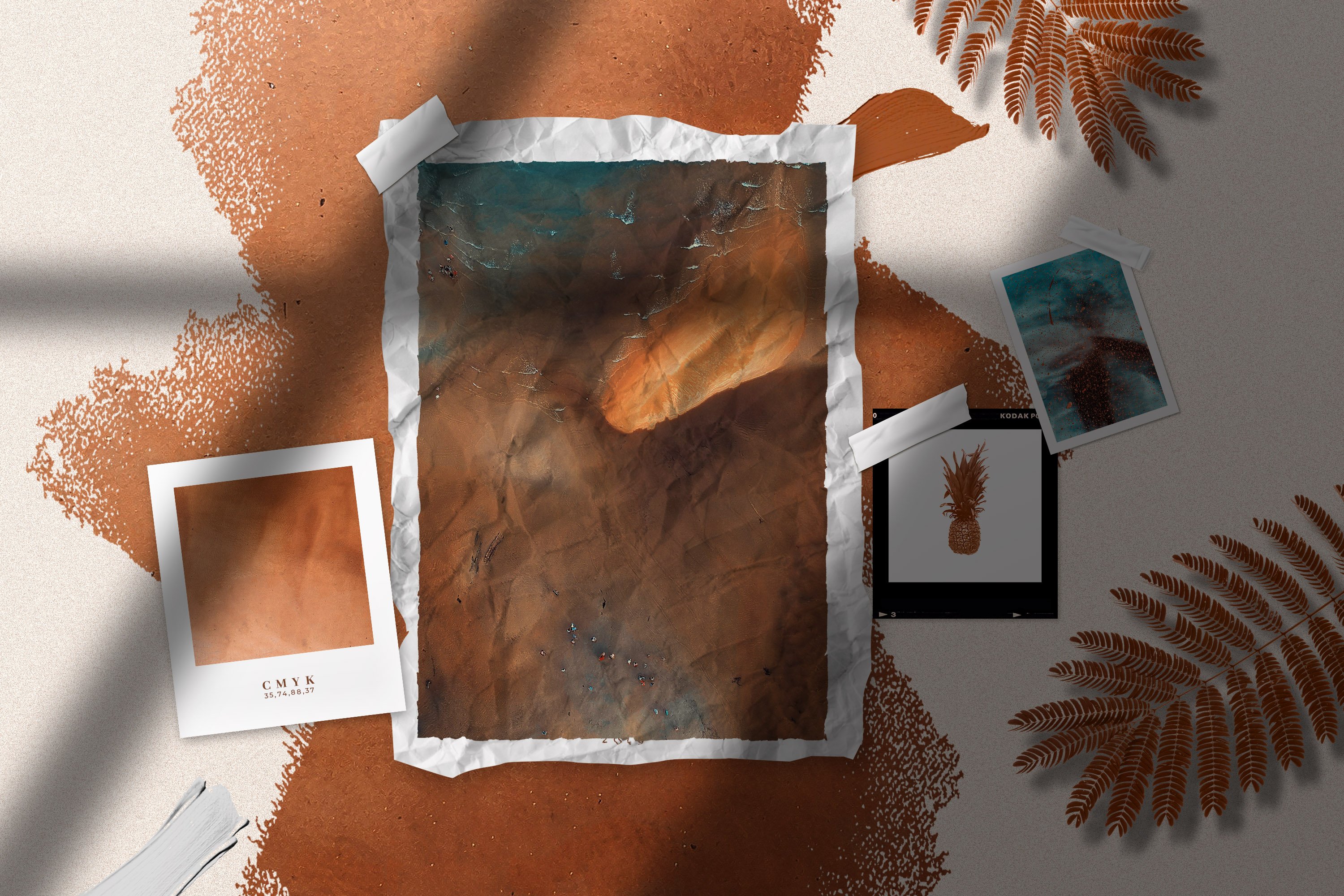 Download Copper Realistic Moodboard Mockups By Mockup5 On Dribbble Yellowimages Mockups