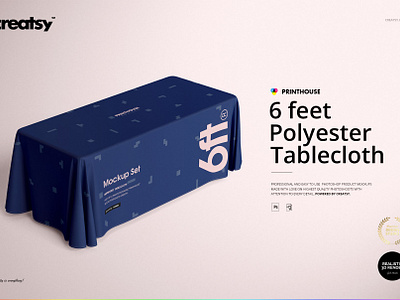 Download 6ft Polyester Tablecloth Mockup Set By Mockup5 On Dribbble