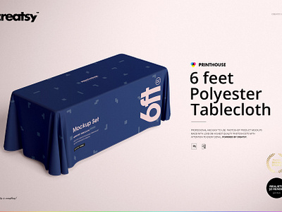 6ft Polyester Tablecloth Mockup Set By Mockup5 On Dribbble