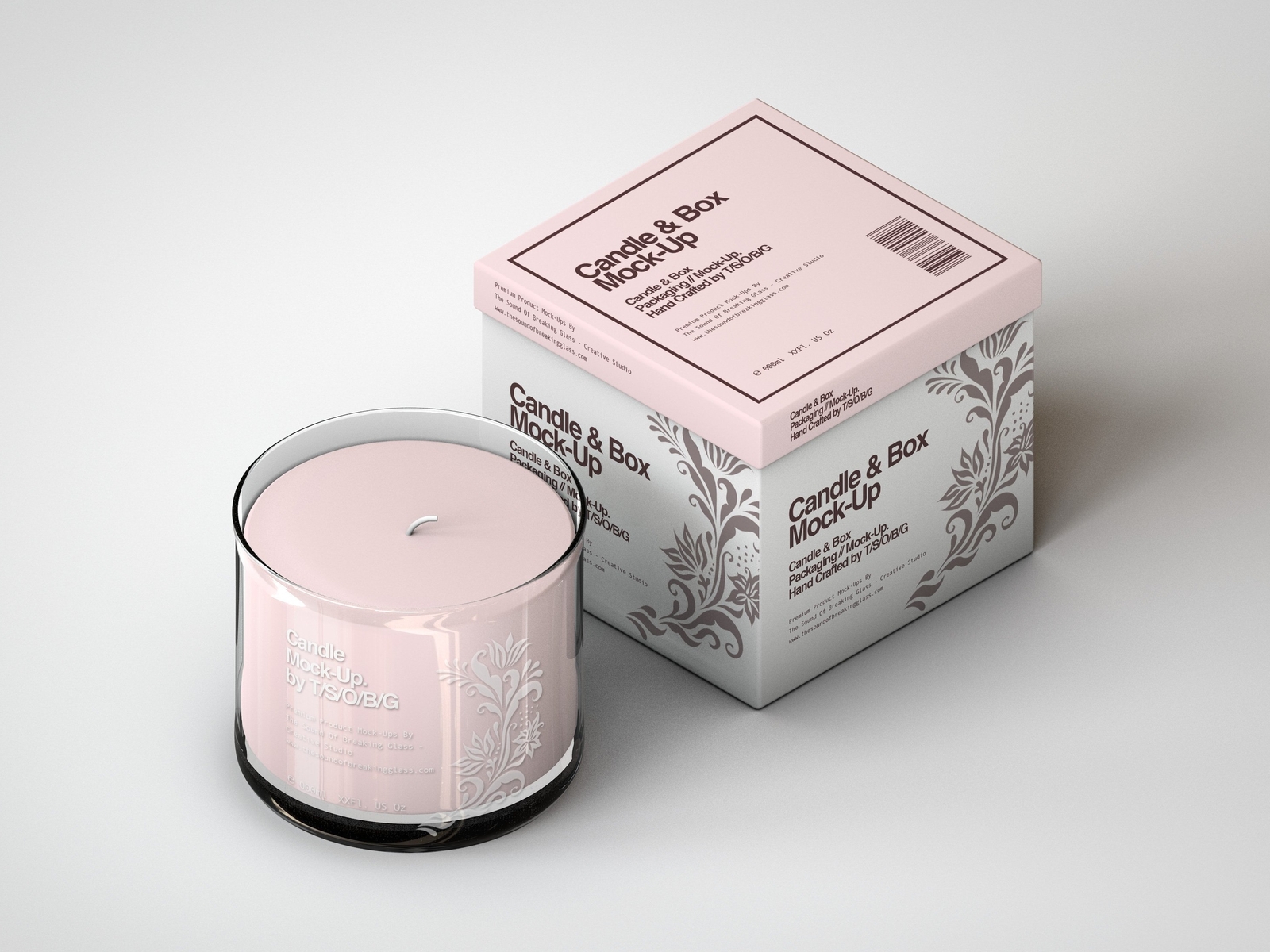 Download Glass Candle Mock-Up With Box by Mockup5 on Dribbble