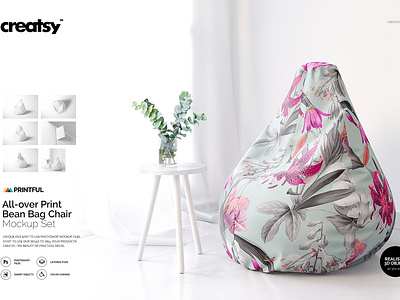 All-over Print Bean Bag Chair Mockup bag bag chair bag chair mockup bag chair mockups bean bag bean bag chair branding design mock up mockup mockups print print bean bag print mockup printing printing mockup