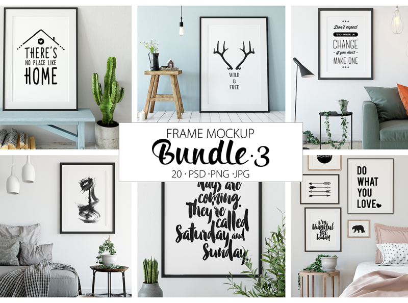 Download Frame Mockup Bundle Vol 3 By Mockup5 On Dribbble PSD Mockup Templates