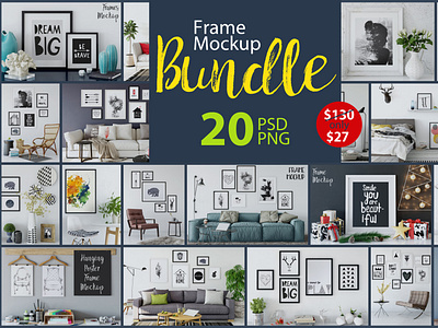 Download Frame Mockup Bundle Designs Themes Templates And Downloadable Graphic Elements On Dribbble PSD Mockup Templates