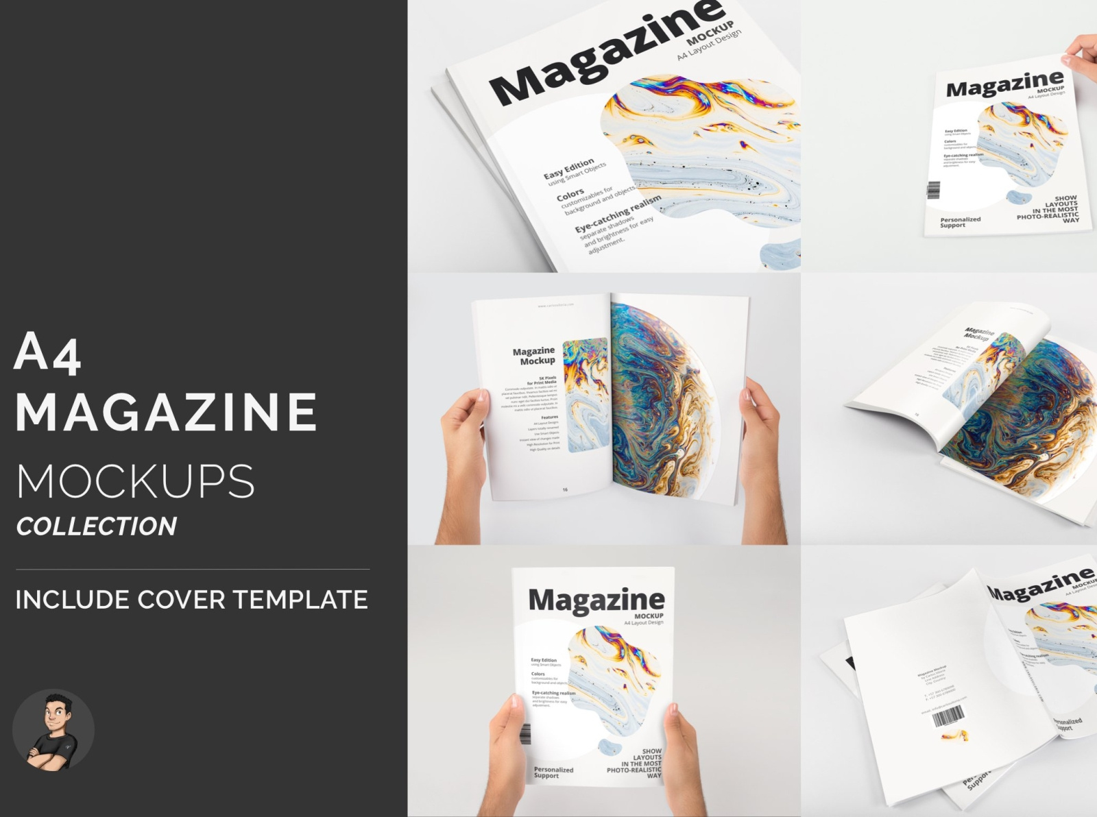 A4 Magazine Mockup Pack by Mockup5 on Dribbble