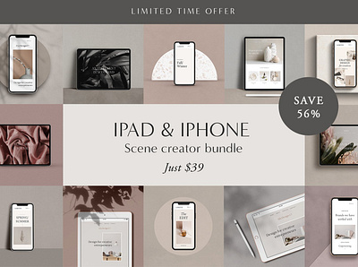 iPad & iPhone Scene Creator Bundle bundle business creator design ipad ipad mockup ipad mockups ipad scene creator iphone iphone mockup iphone mockups iphone scene creator mock up mockup mockup set mockups psd scene scene creator bundle template