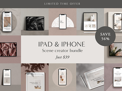 iPad & iPhone Scene Creator Bundle bundle business creator design ipad ipad mockup ipad mockups ipad scene creator iphone iphone mockup iphone mockups iphone scene creator mock up mockup mockup set mockups psd scene scene creator bundle template