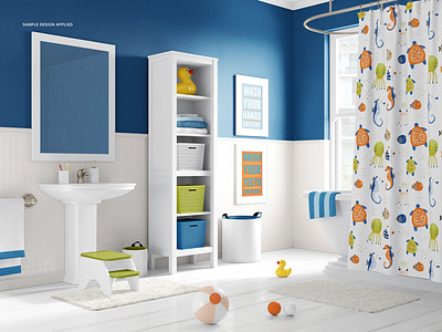 Kids Bathroom Mockup Set art bathroom bathroom mockup bathroom mockups design interior interior design interior set kids bathroom kids bathroom mockup mock up mockup mockup set mockups psd template towel towels