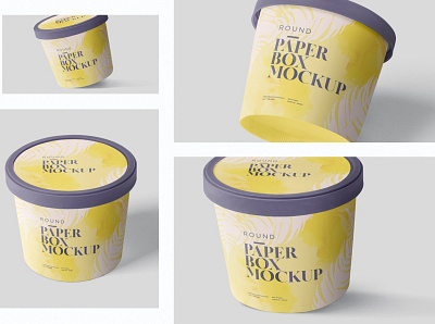 Paper Box Mockup Round - Small Size box box mockup box mockups branding can cardboard design food kraft package package mockup packaging packaging mockup paper box paper box mockup print printing size small tube