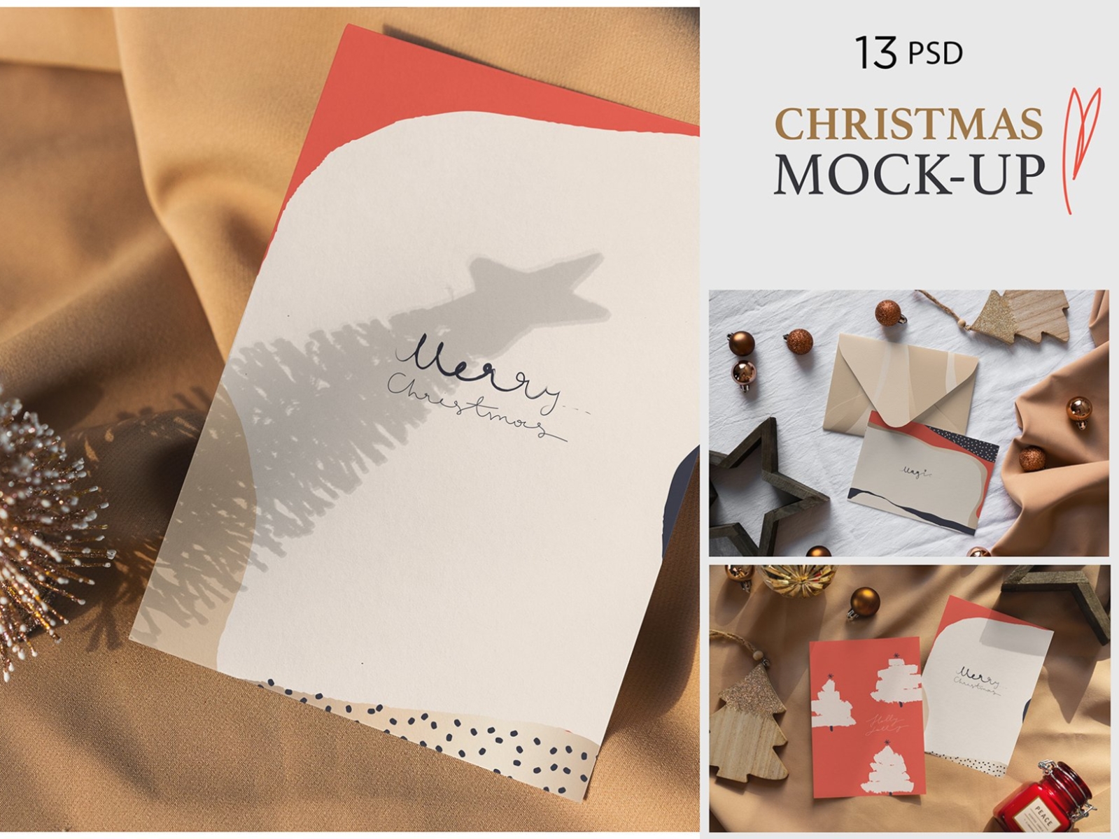 Download Christmas Postcard Mock Ups By Mockup5 On Dribbble PSD Mockup Templates