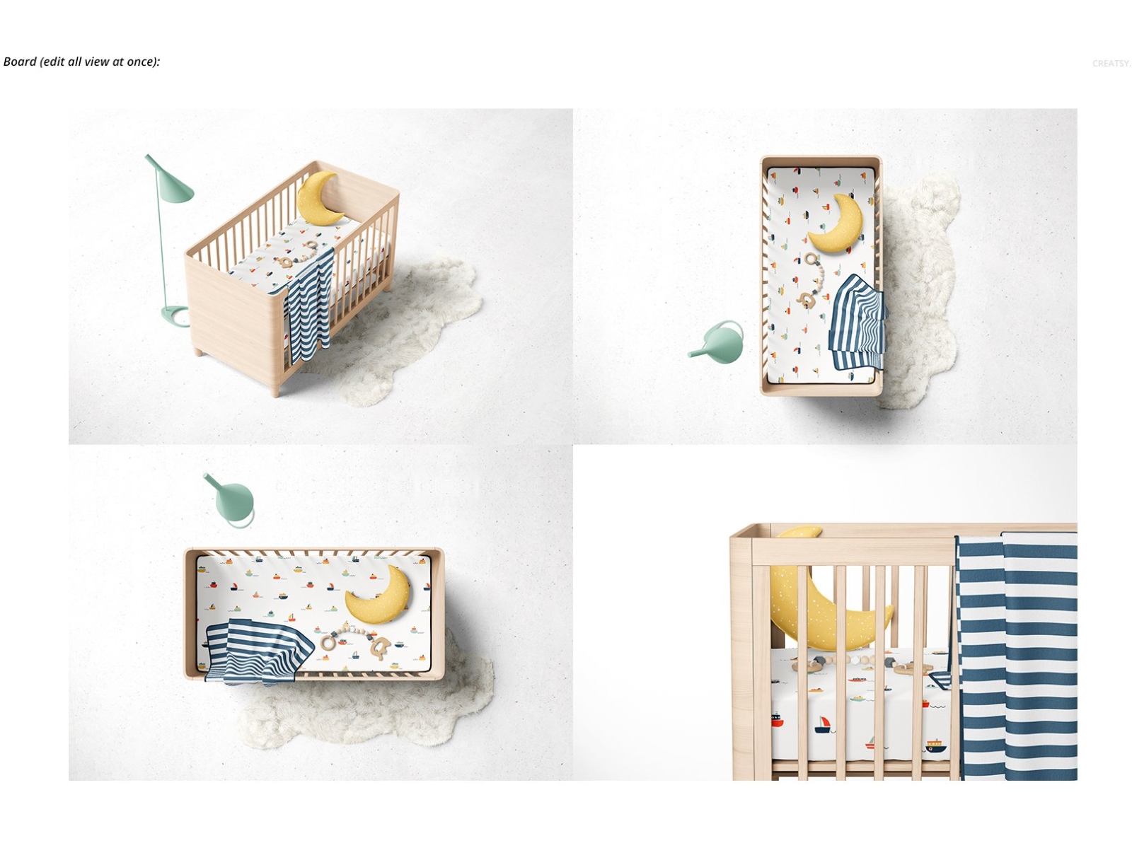 Download Fitted Crib Sheet + Adds Mockup Set by Mockup5 on Dribbble