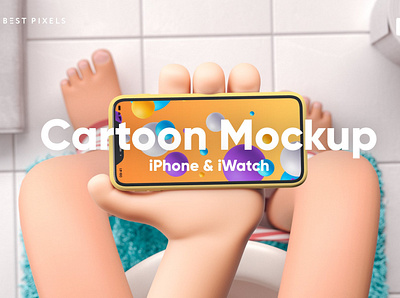 Cartoon Mockup cartoon cartoon design cartoon mockup cartoon mockups character design hands illustration interor iphone isolated mobile mock up mockup mockup set psd render simple template watch