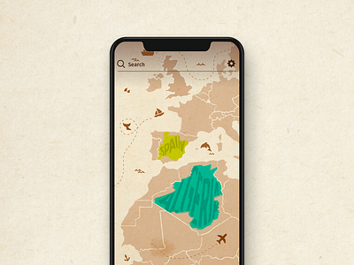 Scratch map antique design maps mobile old scratch ui. uidesign ux