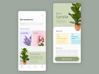 Looking for a new plant? app appdesign card design flowers mobile plant plantapp ui uidesign ux