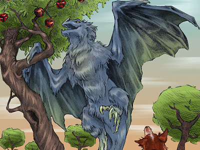 North American Orchard Dragon color colour design dragon drawing fantasy fineart funny graphic graphic novel illustration sketch