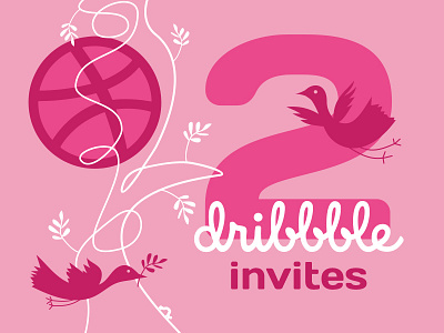 2 Dribbble Invites bird dribbble invitation invite two