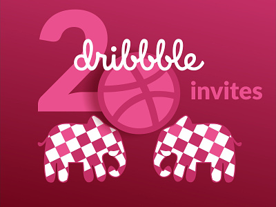 2 dribbble Invites dribbble invite elephant invite invites