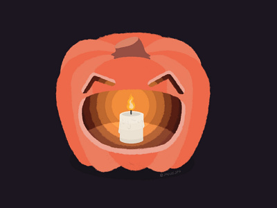 Happy Spooky Season! candle candlelight design face fire halloween happy happy halloween illustration jackolantern light orange pumpkin smiley face spooky spooky season
