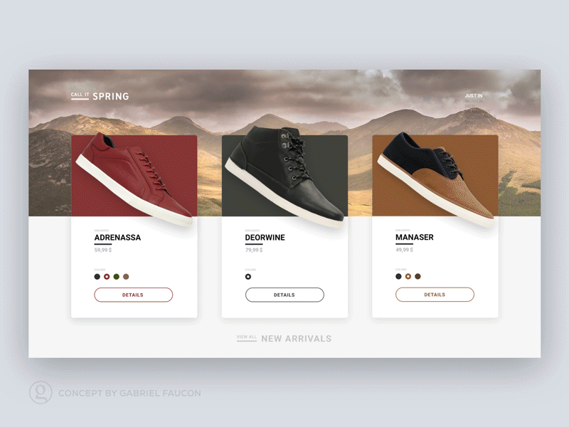 Shoe / sneaker shopping — design & animation concept