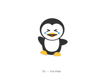 Laughing Penguin animal animals avatar avatars clean emoji figma flat graphics designer icon illustration illustrator laughing linux minimal penguin tux vector